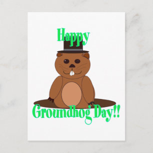 Postal ¡Día de la marmota feliz!