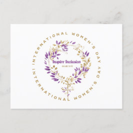 Postal Día de la mujer del Rótulo floral 20 de marzo