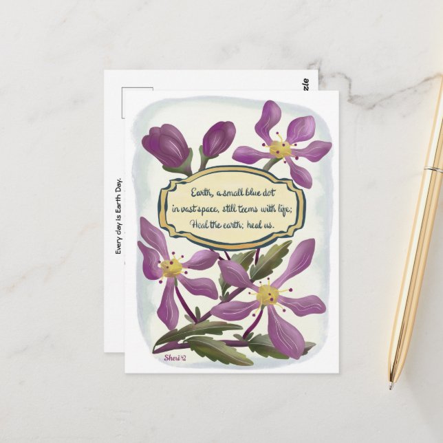 Postal Día de la Tierra: Florecen los Apple cangrejos en  (Anverso/Reverso In Situ)