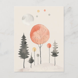 Postal Día de la Tierra Minimalista por el paisaje marino