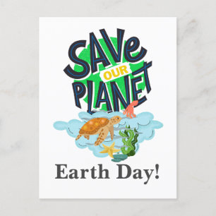 Postal Día de la Tierra todos los días, ve verde, salva n