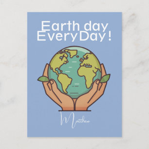 Postal día de la tierra todos los días, ve verde, salva n