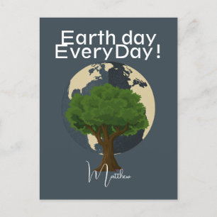 Postal Día de la Tierra todos los días, ve verde, salva n