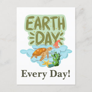 Postal Día de la Tierra todos los días, ve verde, salva n