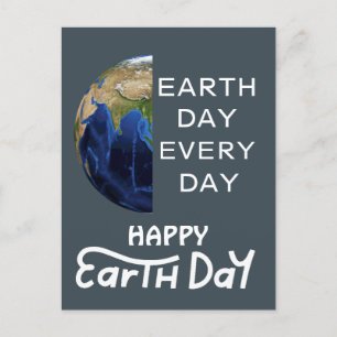 Postal Día de la Tierra todos los días, ve verde, salva n