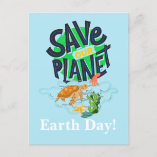 Postal Día de la Tierra todos los días, ve verde, salva n