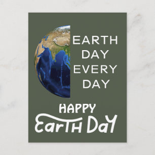 Postal Día de la Tierra todos los días, ve verde, salva n