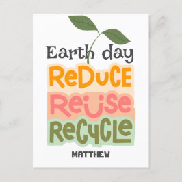 Postal día de la tierra, vamos verde, arte simple ciencia