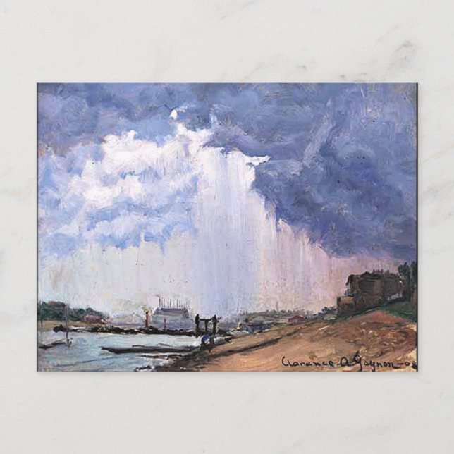 Postal Día de la tormenta, pintura artística fina (Anverso)