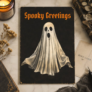 Postal Día de las Brujas Fantasma Vintage Espeluznante