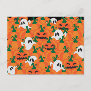 Postal Día de las Brujas Fantasmas Parche de Calabaza Emb