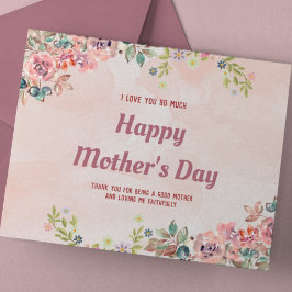 Postal Día de las Madres de las Acuarelas