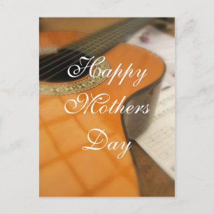 Postal Día de las Madres Guitarra Simple y Elegante