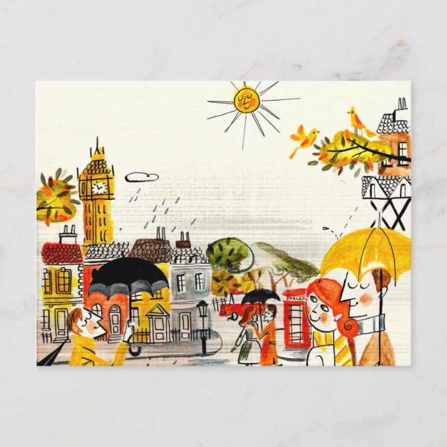 Postal Día de lluvias en Londres (Anverso)