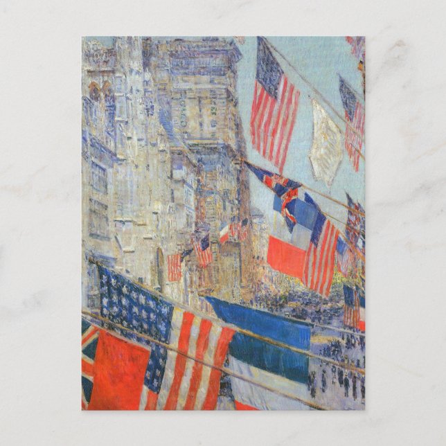 Postal Día de los Aliados, mayo de 1917 por Childe Hassam (Anverso)