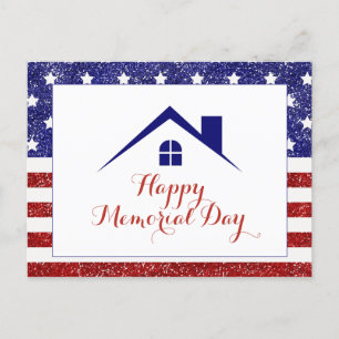 Postal Día de los Caídos Bandera Americana Inmobiliaria 