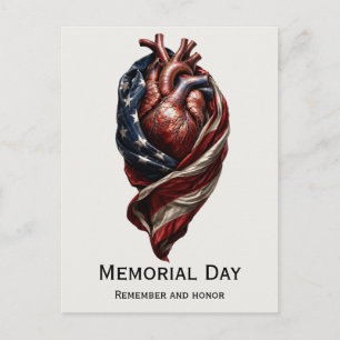 Postal Día de los Caídos Tributo al Corazón Americano