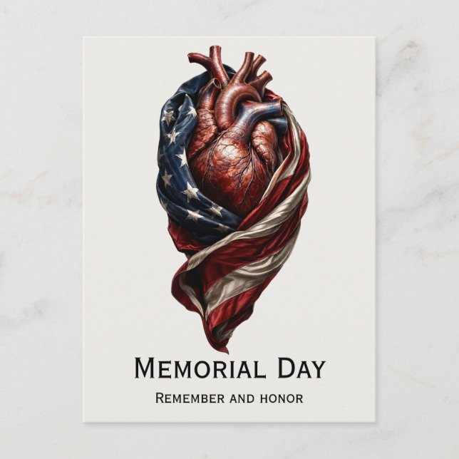 Postal Día de los Caídos Tributo al Corazón Americano (Anverso)