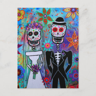 POSTAL DIA DE LOS MUERTOS BODA