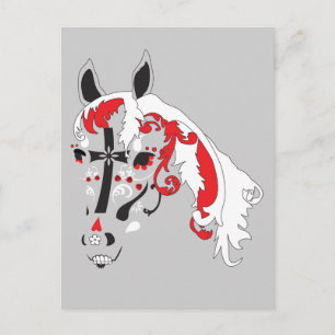 Postal dia de los muertos caballo