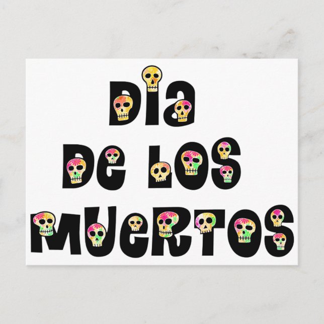 Postal Dia De Los Muertos Calaveras (Anverso)