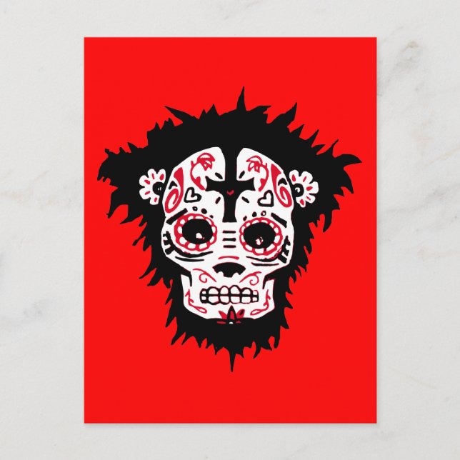 Postal dia de los muertos monkey (Anverso)