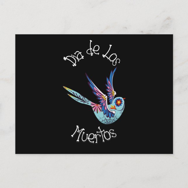 Postal Dia de los Muertos - Pájaro de dulce de azúcar (Anverso)