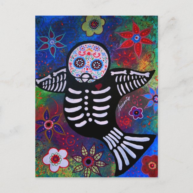 POSTAL DIA DE LOS MUERTOS SPARROW BIRD (Anverso)