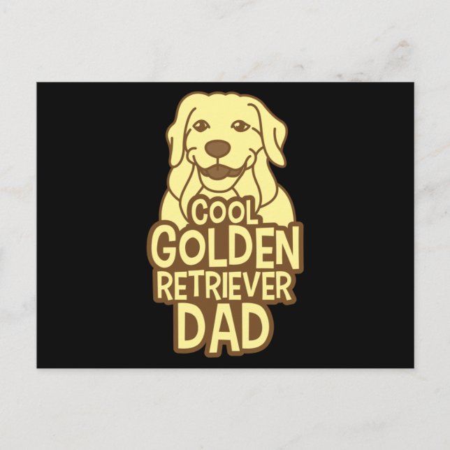 Postal Día de los padres de papá y papá de Golden Retriev (Anverso)
