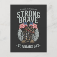 Día de los Veteranos Bandera USA Fuerte y Valiente