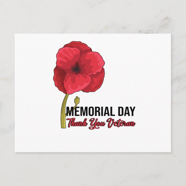 Postal Día de los Veteranos del Día del Adormidera en Est (Anverso)
