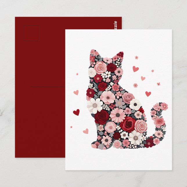 Postal Día de Meowentín Gato de San Valentín (Anverso / Reverso)