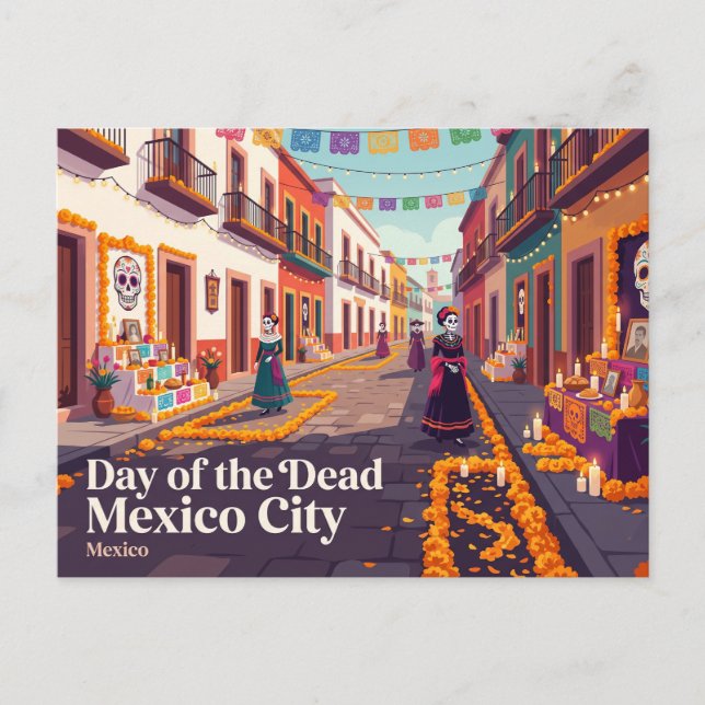 Postal Día de Muertos Ciudad de México (Anverso)