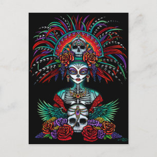 Postal Día De Muertos Suger Calavera Mictecacihuatl