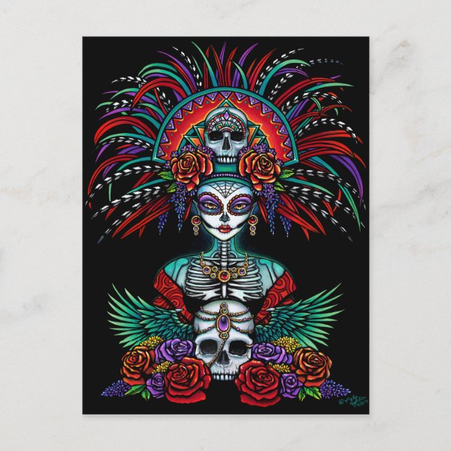 Postal Día De Muertos Suger Calavera Mictecacihuatl (Anverso)