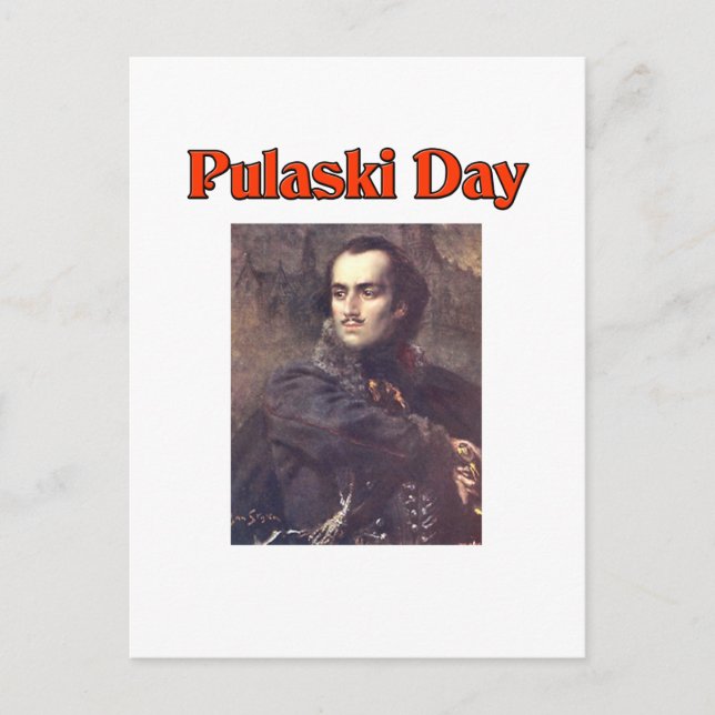 Postal Día de Pulaski (Anverso)