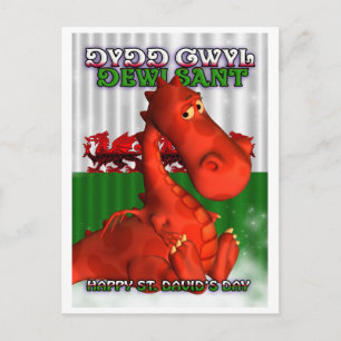 Postal Día de San David, Welsh Card, Dydd Gwyl Dewi Sant