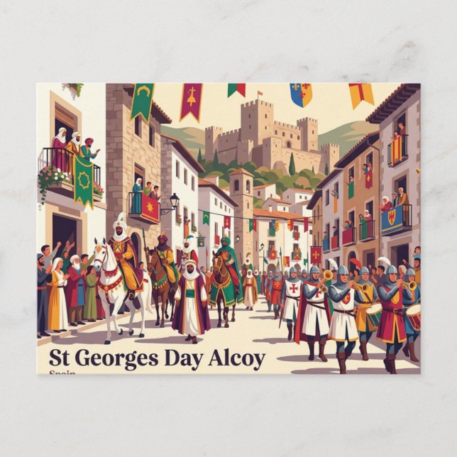 Postal Día de San Jorge Alcoy España (Anverso)