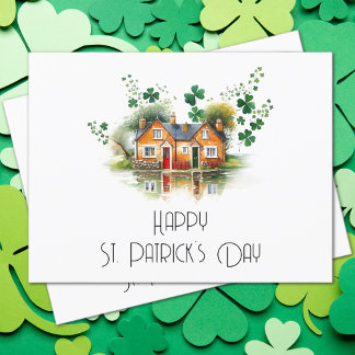 Postal Día de San Patricio Casa de Bienes Raíces Trébol d