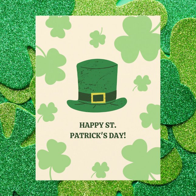 Postal Día de San Patricio con el Gorra de Leprechaun (Subido por el creador)