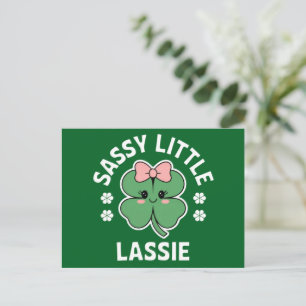 Postal Día de San Patricio Niña Pequeña Sassy