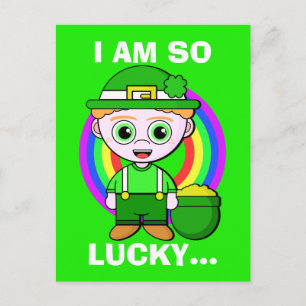 Postal Día de San Patricio, Personalizado de Lucky Leprec