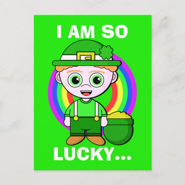 Postal Día de San Patricio, Personalizado de Lucky Leprec (Anverso)