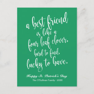 Postal Día de San Patricio Proverbio de Amistad Irlandesa