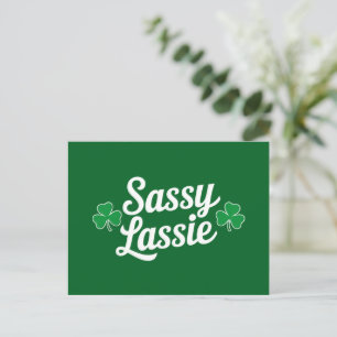 Postal Día de San Patricio Sassy Lassie Divertido Irlandé