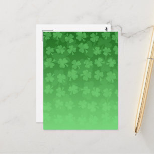 Postal Día de San Patricio tréboles verdes patrón ombre