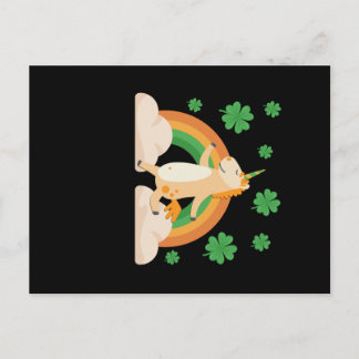 Postal Día de San Patricio Unicornio