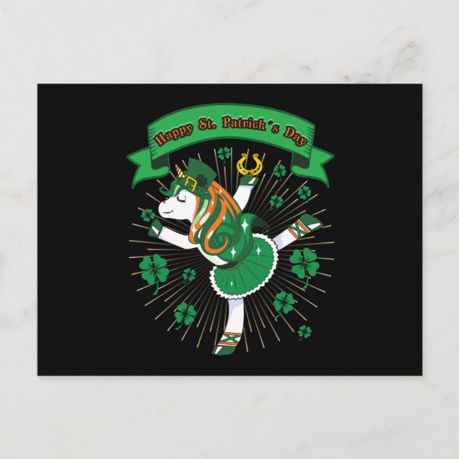 Postal Día de San Patricio Unicornio- Día de San Patricio (Anverso)