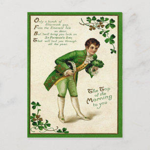 Postal Día de San Patricio vintage de mañana para ti