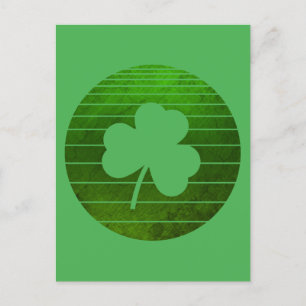 POSTAL DÍA DE SAN PATRICIOS TRÉBOL DE LA SUERTE HOJA VERD